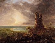 Thomas Cole Romantic Landscape with Ruined Tower China oil painting reproduction